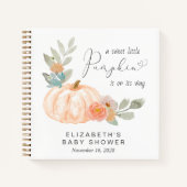 Pumpkin Floral Waterverf Baby shower Guest Book Notitieboek (Voorkant)