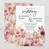 Pumpkin Floral Wedding Invita Kaart (Voorkant / Achterkant)
