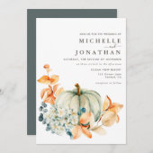 Pumpkin & Florals Weddenschap Uitnodiging tot valk (Voorkant / Achterkant)