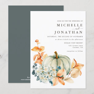 Pumpkin & Florals Weddenschap Uitnodiging tot valk