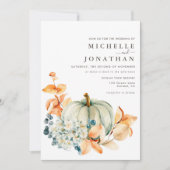 Pumpkin & Florals Weddenschap Uitnodiging tot valk (Voorkant)