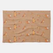 Pumpkin Food Art Doodle Pattern Herfst Kitchen Tow Theedoek (Horizontaal)