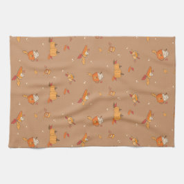 Pumpkin Food Art Doodle Pattern Herfst Kitchen Tow Theedoek