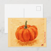 Pumpkin for Autumn, original art print Postcard Briefkaart (Voorkant / Achterkant)