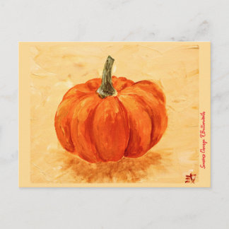 Pumpkin for Autumn, original art print Postcard Briefkaart