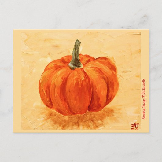 Pumpkin for Autumn, original art print Postcard Briefkaart (Voorkant)