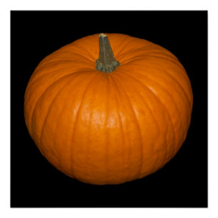 Pumpkin-foto op zwarte achtergrond poster