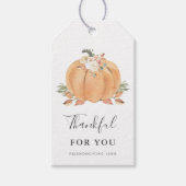 Pumpkin Friendsgiving Thanksgiving Dankbaar Cadeaulabel (Voorkant)