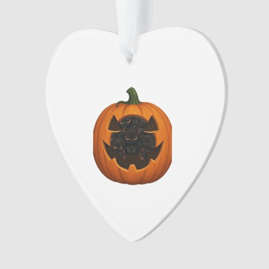 Pumpkin Full of Kittens - Cute Black Cat Halloween Ornament (voorkant)