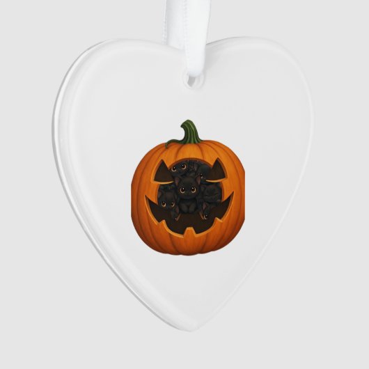 Pumpkin Full of Kittens - Cute Black Cat Halloween Ornament (voorkant)