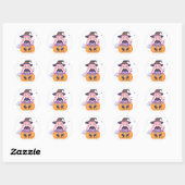 Pumpkin Fun: Schattigee Cartoon Girl Sticker (Vel)