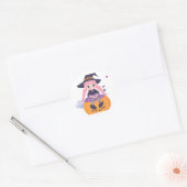Pumpkin Fun: Schattigee Cartoon Girl Sticker (Envelop)