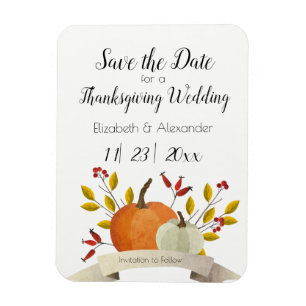 Pumpkin Fun/Thanksgiving Wedding/Save the Date Magneet