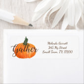Pumpkin Gather Herfst Thanksgiving Aangepast adres Etiket (Insitu)