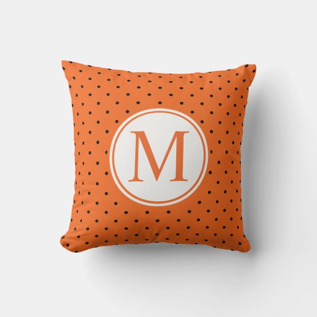 Pumpkin Geïnspireerd Halloween Monogram | Sierkuss Kussen (Voorkant)