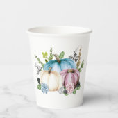 Pumpkin Gender laat roze blauwe pompoen zien Papieren Bekers (Achterkant)