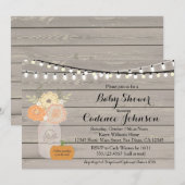 Pumpkin Gender Neural Baby shower Invitation Kaart (Voorkant / Achterkant)