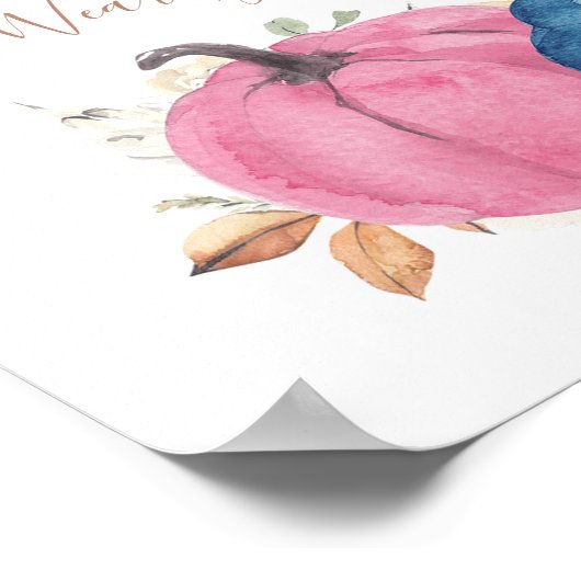 Pumpkin Gender onthullen Poster Draag (Hoek)