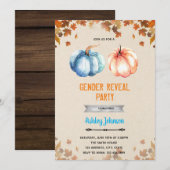 Pumpkin gender onthult uitnodiging tot douche (Voorkant / Achterkant)