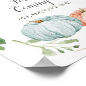 Pumpkin Gender Reveal Bedankt voor uw komst Poster (Hoek)