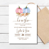 Pumpkin Gender Reveal Invitation, Herfst Geslacht Kaart