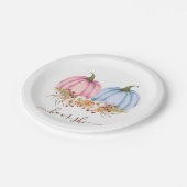 Pumpkin Gender Reveal Invitation, Herfst Geslacht Papieren Bordje (Gekanteld)