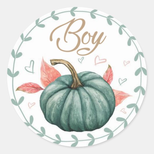 Pumpkin Gender Team Boy onthult Stickers (Voorkant)