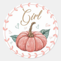 Pumpkin Gender Team Girl Reveal Stickers