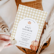 Pumpkin Genderneutraal Baby shower Booguitnodiging