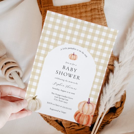 Pumpkin Genderneutraal Baby shower Booguitnodiging Kaart