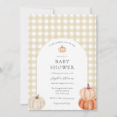 Pumpkin Genderneutraal Baby shower Booguitnodiging Kaart (Voorkant)