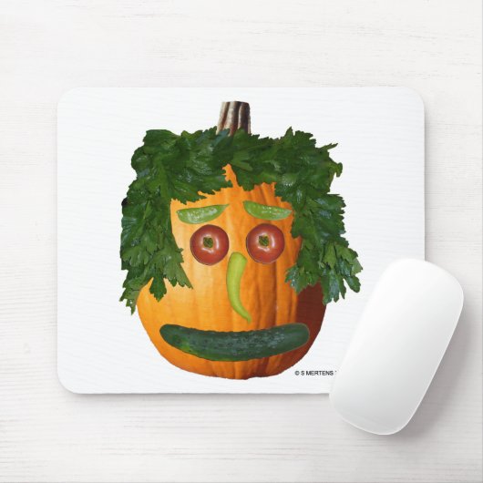 Pumpkin-gezicht zonder snede muismat (Met muis)