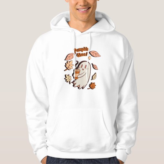 Pumpkin Ghost Autumn Latte Hoodie (Voorkant)