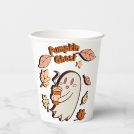 Pumpkin Ghost Autumn Latte Papieren Bekers