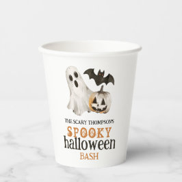 Pumpkin Ghost Bat Naam Spooky Halloween Bash Papieren Bekers