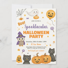 Pumpkin, Ghost & Costume Night Uitnodigen Kaart
