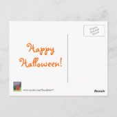Pumpkin Ghost en Wizard Cat Halloween Briefkaarten (Achterkant)