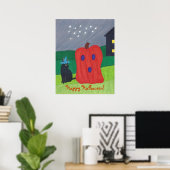 Pumpkin Ghost en Wizard Cat Halloween Posters (Thuiskantoor)
