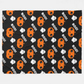 Pumpkin Ghost Halloween Pattern Fleece Deken (Voorkant (Horizontaal))