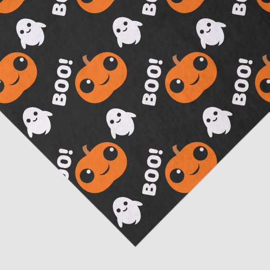 Pumpkin Ghost Halloween Pattern Tissuepapier (Detail)