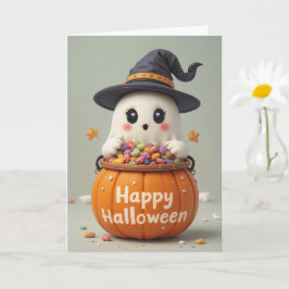Pumpkin Ghost Halloween Sweet Ghostly Groetjes Kaart