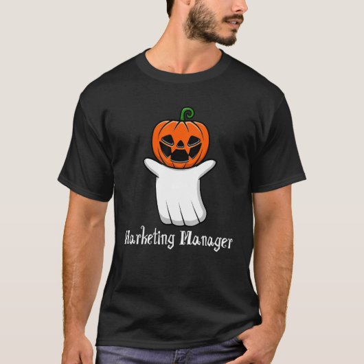 Pumpkin Ghost Marketing Manager Cool Halloween T-shirt (Voorkant)