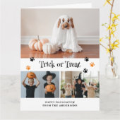 Pumpkin Ghost Pet Foto Halloween Kaart (Gele Bloem)