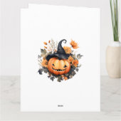 Pumpkin Ghost Pet Foto Halloween Kaart (Achterkant)