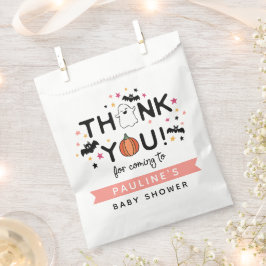 Pumpkin Ghost Roze Halloween Baby shower Dank u Bedankzakje