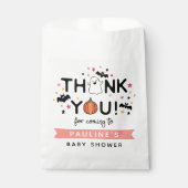 Pumpkin Ghost Roze Halloween Baby shower Dank u Bedankzakje (Voorkant)