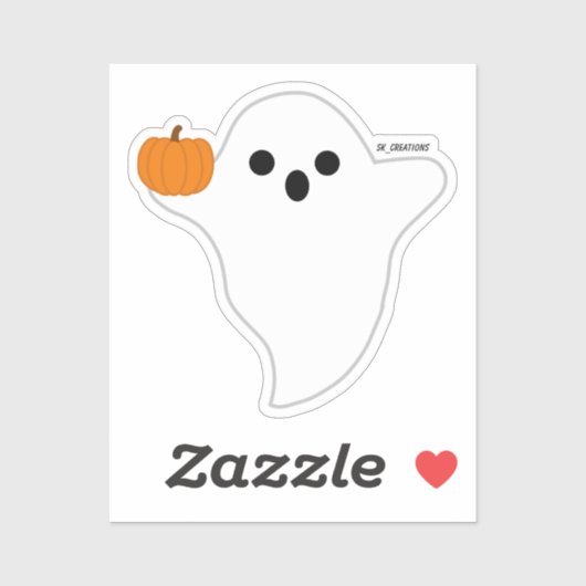 Pumpkin Ghost Sticker (Vel)