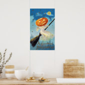 Pumpkin Ghost Witch Poster (Keuken)