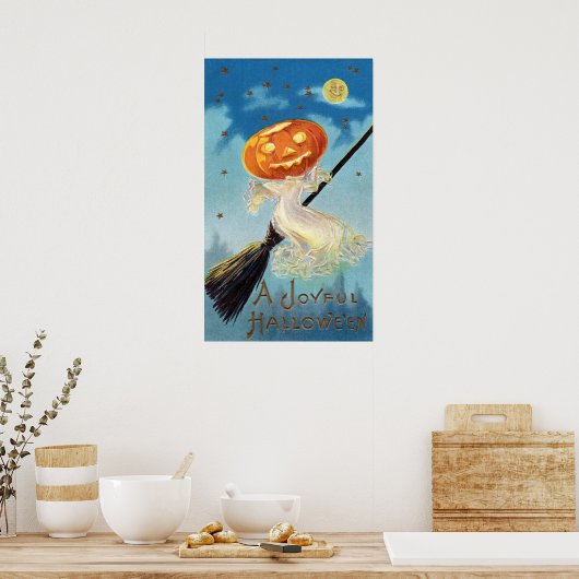 Pumpkin Ghost Witch Poster (Keuken)