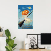 Pumpkin Ghost Witch Poster (Thuiskantoor)
